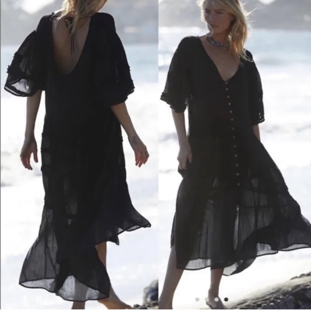 Free People Orianna Ruffles Billowy Button Up Flo… - image 1